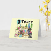 Puppies 3e Verjaardags Bash Tshirts en geschenken Kaart (Gele Bloem)