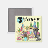 Puppies 3e Verjaardags Bash Tshirts en geschenken Magneet (Voorkant / Achterkant)