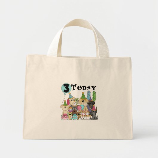 Puppies 3e Verjaardags Bash Tshirts en geschenken Mini Tote Bag (Voorkant)