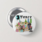 Puppies 3e Verjaardags Bash Tshirts en geschenken Ronde Button 5,7 Cm (Voorkant /achterkant)