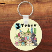 Puppies 3e Verjaardags Bash Tshirts en geschenken Sleutelhanger (Voorkant)