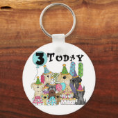 Puppies 3e Verjaardags Bash Tshirts en geschenken Sleutelhanger (Voorkant)