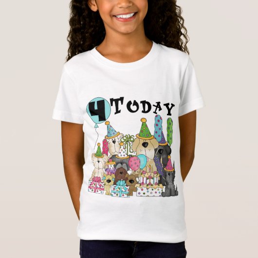Puppies 4th Birthday Bash Tshirts en geschenken (Voorkant)