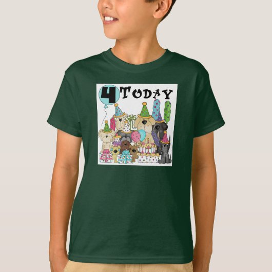 Puppies 4th Birthday Bash Tshirts en geschenken (Voorkant)