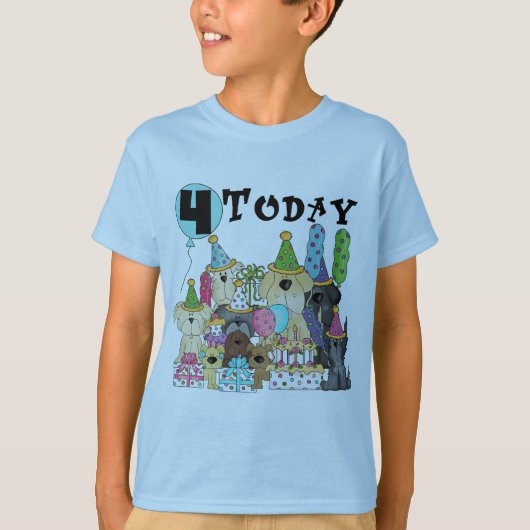 Puppies 4th Birthday Bash Tshirts en geschenken (Voorkant)
