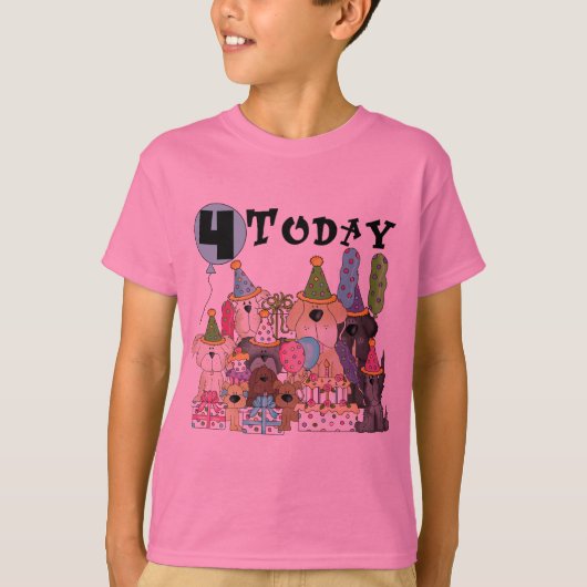 Puppies 4th Birthday Bash Tshirts en geschenken (Voorkant)