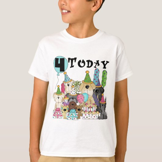 Puppies 4th Birthday Bash Tshirts en geschenken (Voorkant)