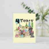 Puppies 4th Birthday Bash Tshirts en geschenken Briefkaart (Staand voorkant)