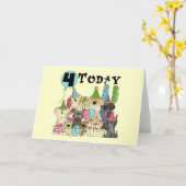 Puppies 4th Birthday Bash Tshirts en geschenken Kaart (Gele Bloem)