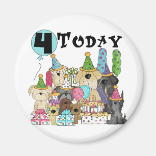 Puppies 4th Birthday Bash Tshirts en geschenken Magneet
