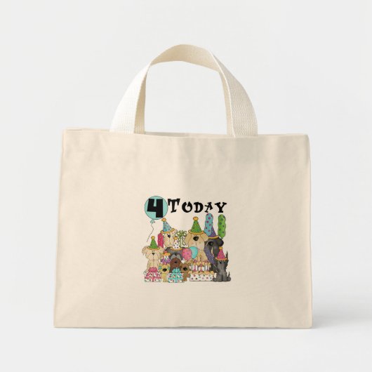 Puppies 4th Birthday Bash Tshirts en geschenken Mini Tote Bag (Voorkant)
