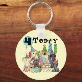 Puppies 4th Birthday Bash Tshirts en geschenken Sleutelhanger (Voorkant)