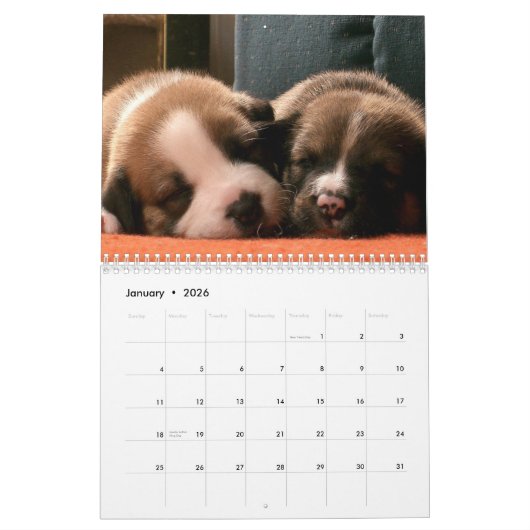 Puppies agenda kalender (Jan 2026)