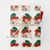 PUPPIES ALS CHRISTMAS WRAPPING FLAT SHEET REEKS VA INPAKPAPIER VEL (In situ)