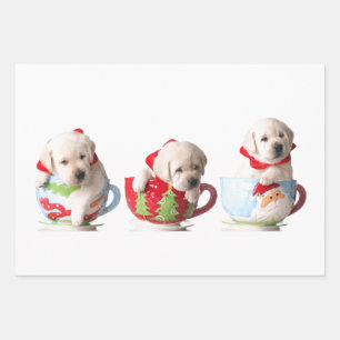 PUPPIES ALS X-MAS GIFT WRAP FLAT SHEET SET INPAKPAPIER VEL