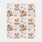 Puppies and Butterflies Pattern Blanket Fleece Deken (Voorkant)