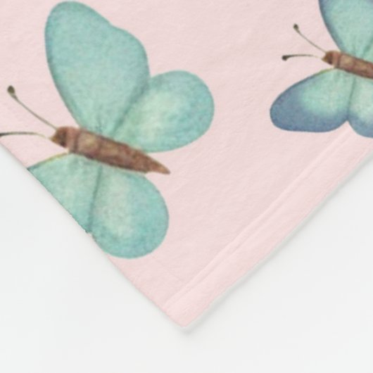 Puppies and Butterflies Pattern Blanket Fleece Deken (Hoek)