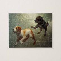 Puppies die in de ruimte lopen puzzel