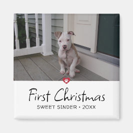 Puppies eerste kerstfoto magneet