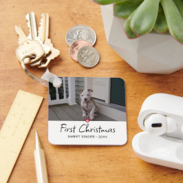 Puppies eerste kerstfoto sleutelhanger