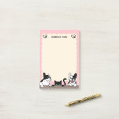 Puppies en Black Cat Post-it® Notes (Op bureau)