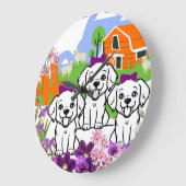 Puppies en bloemen grote klok (Hoek)