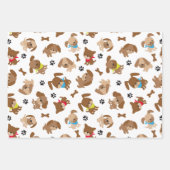 Puppies en schilderafdrukken inpakpapier vel (Voorkant)