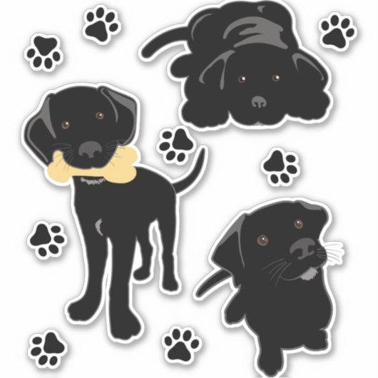 Puppies en verfdrukken sticker (Voorkant)