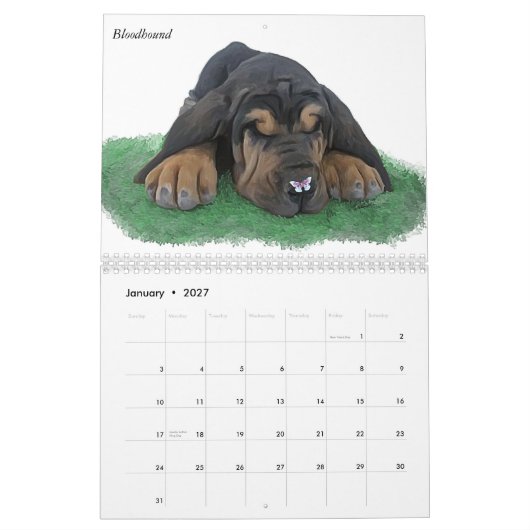 Puppies en vlinders kalender (Jan 2027)