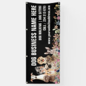 Puppies Floral Botanische Dog Grooming Spandoek (Verticaal)