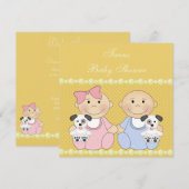 Puppies Geel Baby shower Kaart (Voorkant / Achterkant)