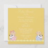 Puppies Geel Baby shower Kaart (Achterkant)