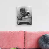 Puppies | Grappige hond bad foto Canvas Afdruk (Insitu (Woonkamer))