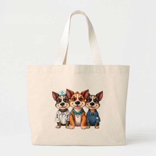 Puppies  grote tote bag (Voorkant)