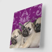 puppies hondendelklok vierkante klok (Hoek)