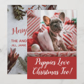 Puppies houden van de Franse Bulldog Feestdagenkaart (Voorkant / Achterkant)