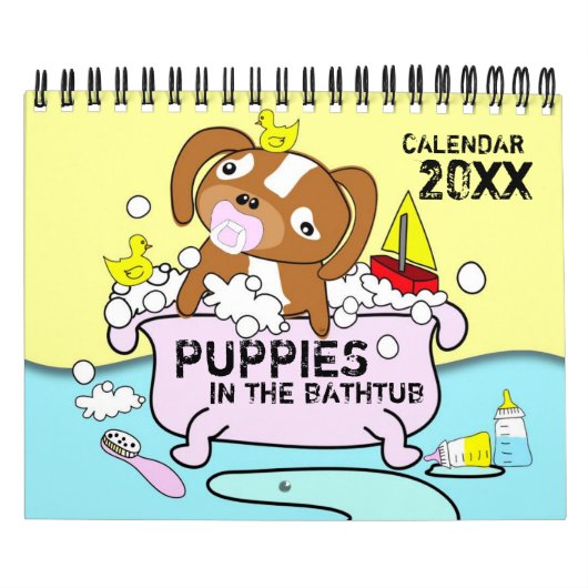 Puppies in de Bathtub-agenda Kalender (Hoes)