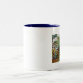 Puppies in de tuin tweekleurige koffiemok (Center)