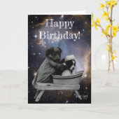 Puppies in het bad Kaart (Gele Bloem)