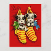 Puppies in Kousen Feestdagenkaart (Voorkant)
