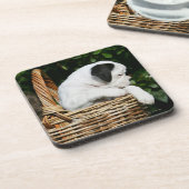 Puppies in mandje onderzetter (Linkerzijde)