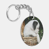 Puppies in mandje sleutelhanger (Voorkant Links)