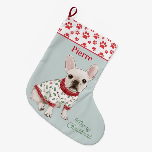 Puppies in Pajamas Dog Grote Kerstsok (Voorkant (Hangend))