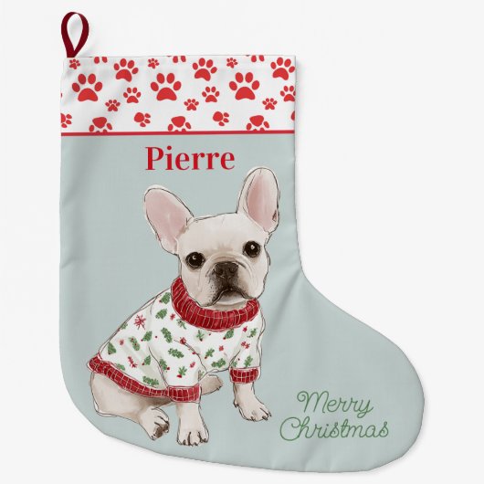 Puppies in Pajamas Dog Grote Kerstsok (Voorkant)