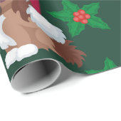 Puppies in Santa Hat Cadeaupapier (Rol Hoek)