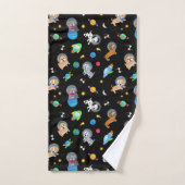Puppies In Space Watercolor Dog Astronauts Bad Handdoek (Handdoek)