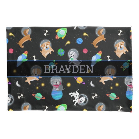 Puppies In Space Watercolor Dog Astronauts Kussensloop (Voorkant)