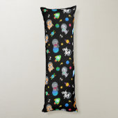 Puppies In Space Watercolor Dog Astronauts Lichaamskussen (Achterkant (Verticaal))