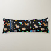 Puppies In Space Watercolor Dog Astronauts Lichaamskussen (Voorkant)