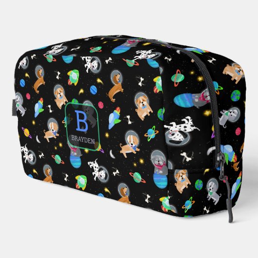 Puppies In Space Watercolor Dog Astronauts Toilettasje (Rechterhoek)